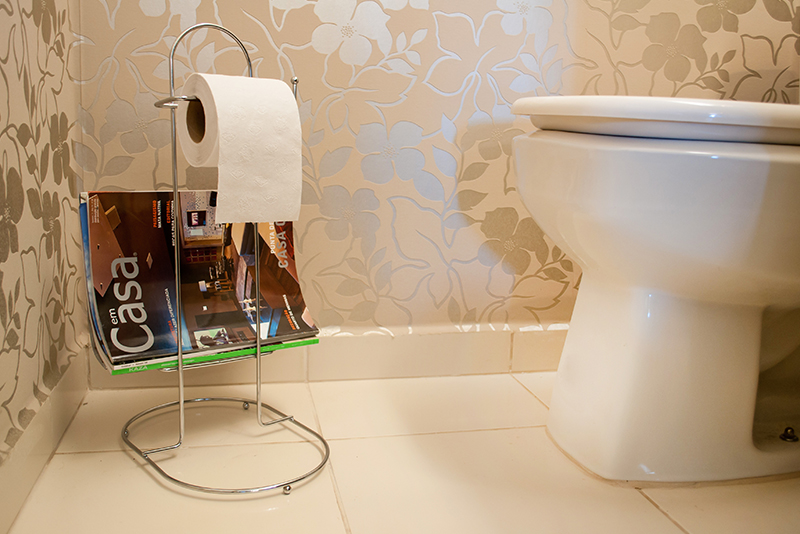Images are merely illustrative. Wire Toilet Paper Holder with Magazine Holder